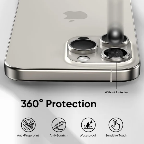 Lens Fulm Camera Glass Protectors for iPhone 16 Pro / 16 Pro Max, Silver 3