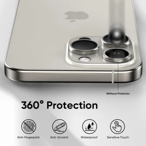 Lens Fulm Camera Glass Protectors for iPhone 16 Pro / 16 Pro Max, Silver 3