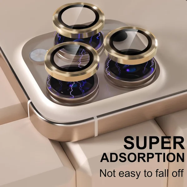 Стъклени протектори за камера Lens Fulm за iPhone 16 Pro / 16 Pro Max, Златист 2