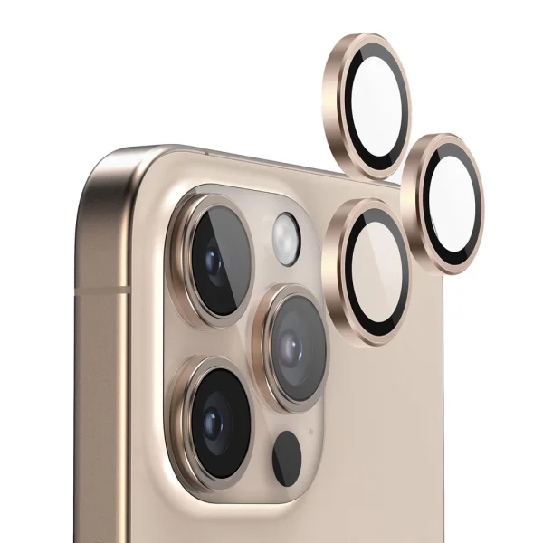 Стъклени протектори за камера Lens Fulm за iPhone 16 Pro / 16 Pro Max, Златист 1