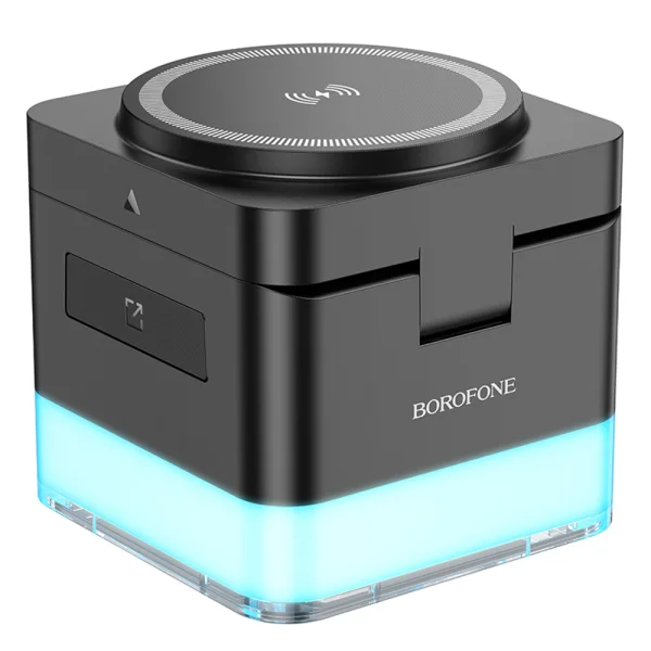 Безжично зарядно Borofone Wireless BQ34 Square 3 in 1, 15W, Черен 3