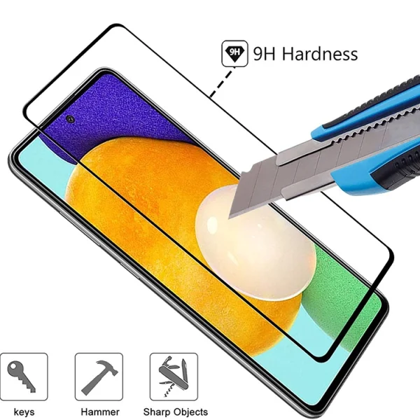 Стъклен Протектор 5D Full Glue за Samsung Galaxy A52 5G / A52 LTE (4G), Черен 3