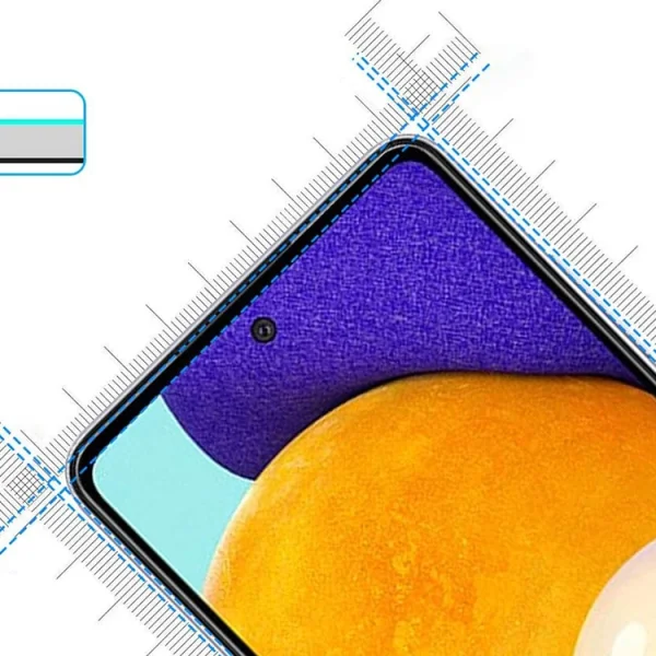 Стъклен Протектор 5D Full Glue за Samsung Galaxy A52 5G / A52 LTE (4G), Черен 4