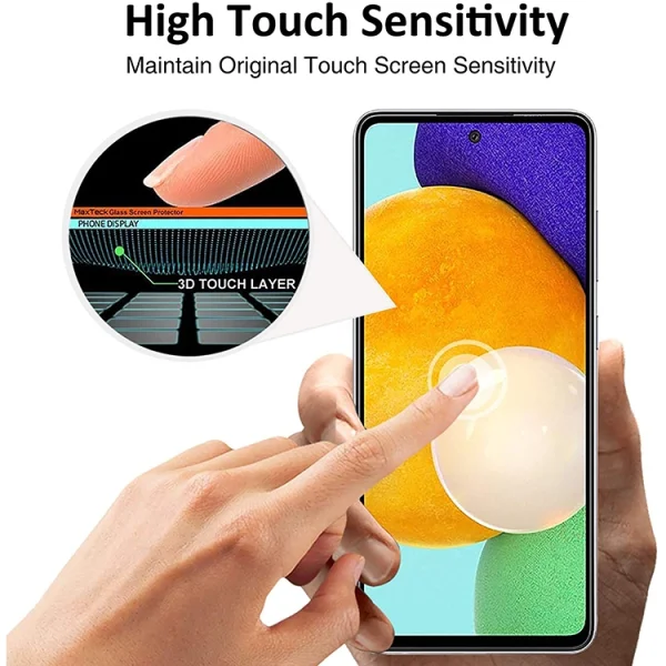 Стъклен Протектор 5D Full Glue за Samsung Galaxy A52 5G / A52 LTE (4G), Черен 2