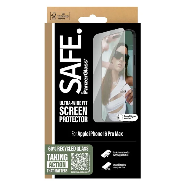 Glass Protector SAFE for iPhone 16 Pro Max Ultra-Wide Fit 3