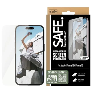 Стъклен Протектор SAFE за iPhone 15 / 16 Ultra-Wide Fit