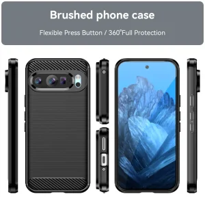 Silicon Case Carbon Fibre for Google Pixel 9 / Pixel 9 Pro, Black 3