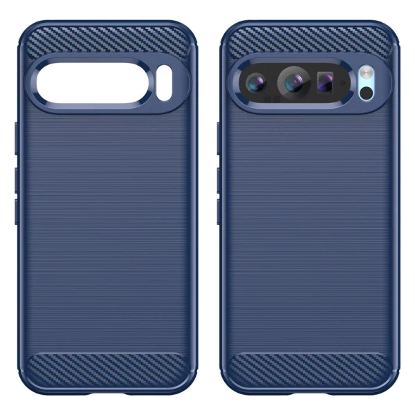 Silicone Case Carbon Fibre for Google Pixel 9 / Pixel 9 Pro, Blue 2