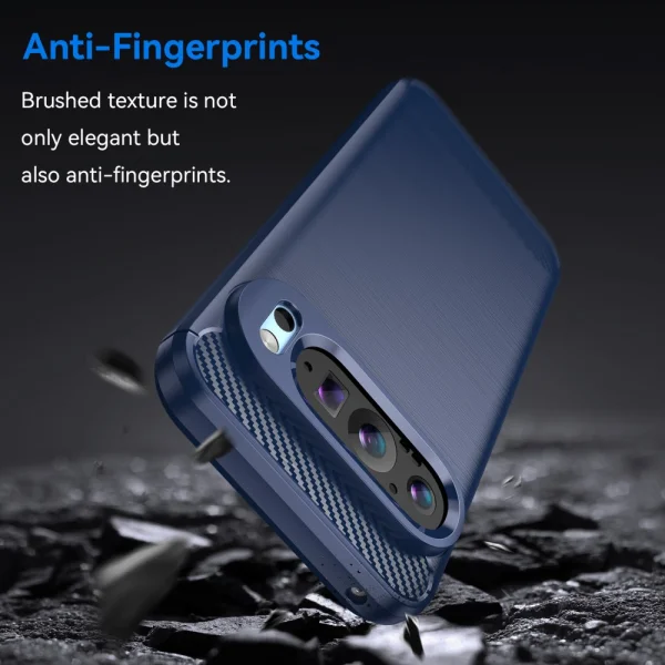 Silicone Case Carbon Fibre for Google Pixel 9 / Pixel 9 Pro, Blue 3