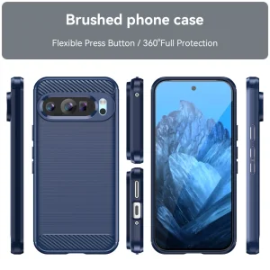 Silicone Case Carbon Fibre for Google Pixel 9 / Pixel 9 Pro, Blue 5