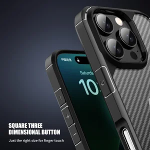 Shockproof Carbon Case for iPhone 16 Pro, Black 6