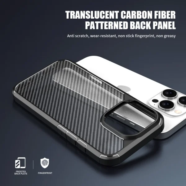 Удароустойчив калъф Shockproof Carbon заiPhone 16 Pro Max, Черен 2