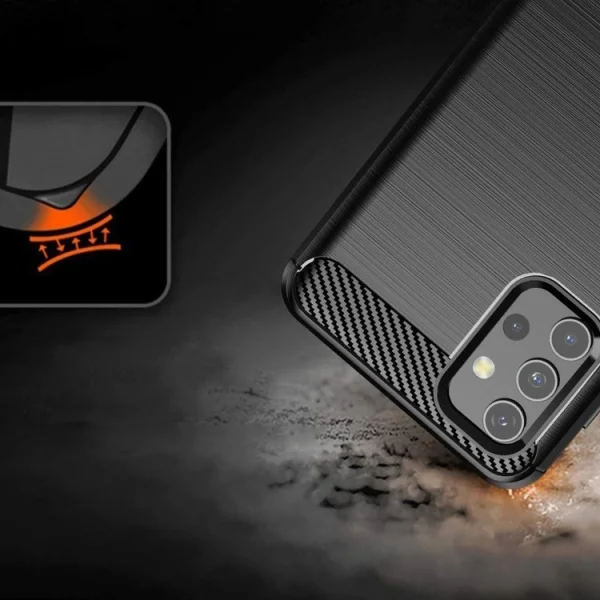 Силиконов Калъф Carbon Fibre Brushed за Samsung Galaxy A32 LTE (4G), Черен 4