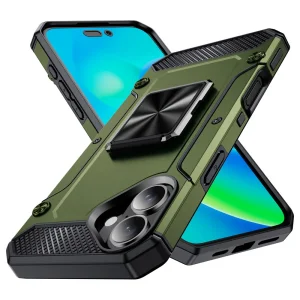 Удароустойчив калъф Military Grade Anti-Drop за iPhone 16, Зелен