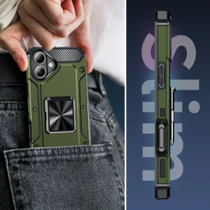 Удароустойчив калъф Military Grade Anti-Drop за iPhone 16, Зелен 5