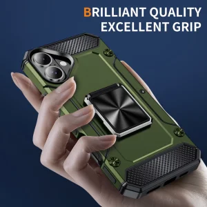 Удароустойчив калъф Military Grade Anti-Drop за iPhone 16, Зелен 3