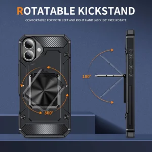 Shockproof case Military Grade Anti-Drop for iPhone 16, Black 4