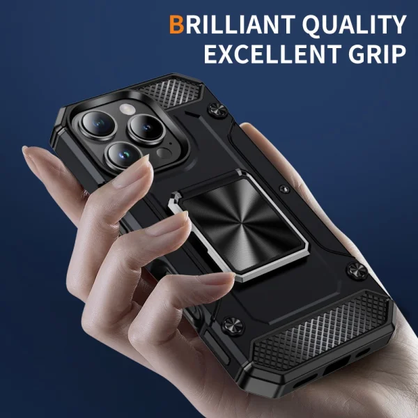 Удароустойчив калъф Military Grade Anti-Drop за iPhone 16 Pro, Черен 3