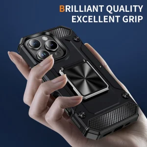 Удароустойчив калъф Military Grade Anti-Drop за iPhone 16 Pro, Черен 3