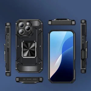 Удароустойчив калъф Military Grade Anti-Drop за iPhone 16 Pro, Черен 6