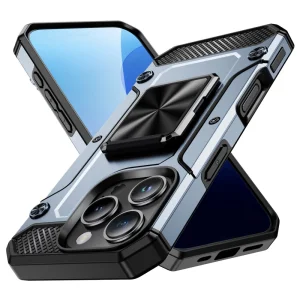 Удароустойчив калъф Military Grade Anti-Drop за iPhone 16 Pro, Сив