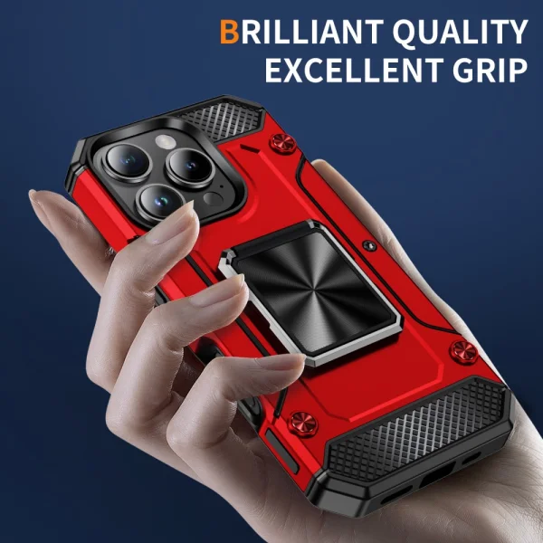 Shockproof case Military Grade Anti-Drop for iPhone 16 Pro Max, Red 3