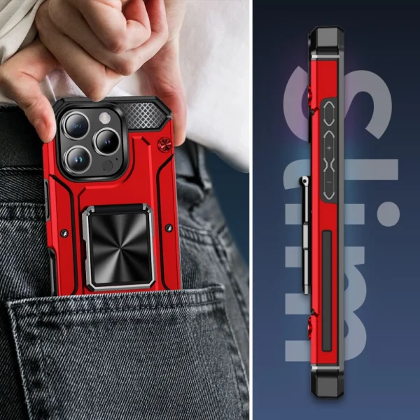 Shockproof case Military Grade Anti-Drop for iPhone 16 Pro Max, Red 5