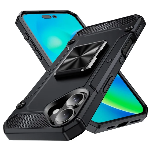 Удароустойчив калъф Military Grade Anti-Drop за iPhone 16 Plus, Черен 1