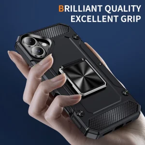 Удароустойчив калъф Military Grade Anti-Drop за iPhone 16 Plus, Черен 3