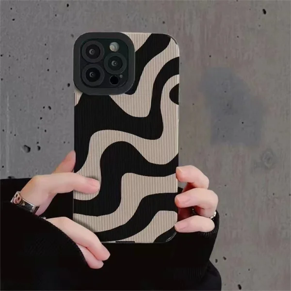 Zebra Stripe Silicone Case for iPhone 16 Pro, Zebra 2