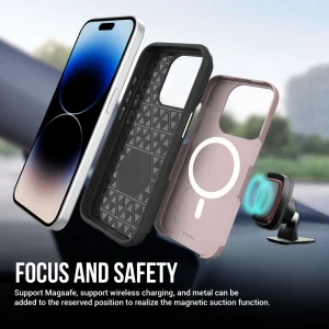 Удароустойчив калъф Liquid Air MagSF за iPhone 16 Pro, Розов 6