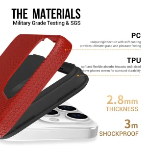 Shockproof Case Liquid Air MagSF for iPhone 16 Pro, Red 3