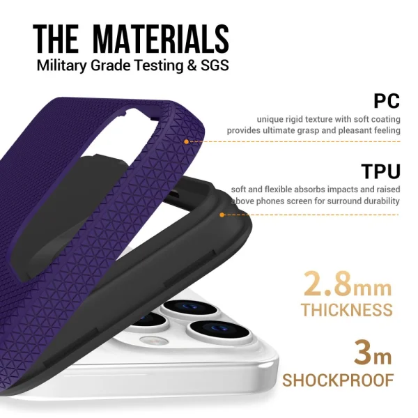 Shockproof Case Liquid Air MagSF for iPhone 16 Pro Max, Purple 3