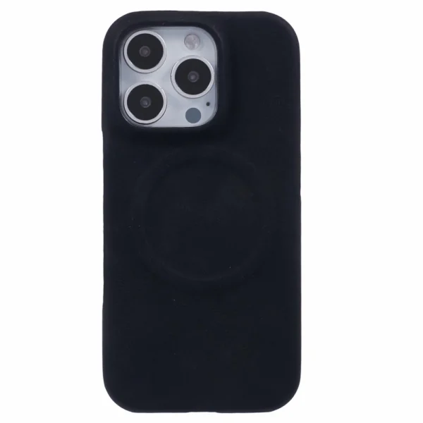 Shockproof case Leather Touch MagSF for iPhone 16 Pro, Black 3