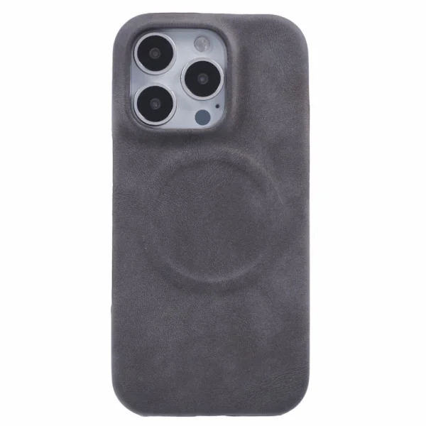 Shockproof case Leather Touch MagSF for iPhone 16 Pro, Gray 3