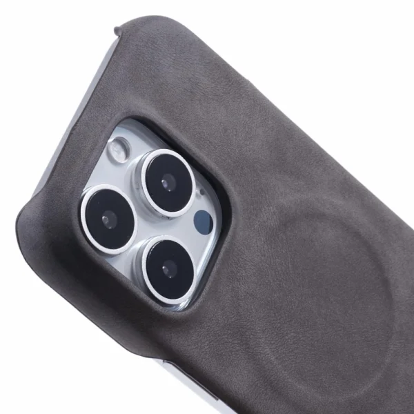 Shockproof case Leather Touch MagSF for iPhone 16 Pro, Gray 6