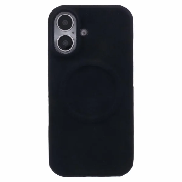 Shockproof case Leather Touch MagSF for iPhone 16, Black 3