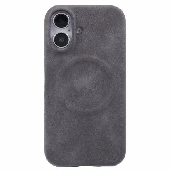 Shockproof Case Leather Touch MagSF for iPhone 16 Plus, Gray 3