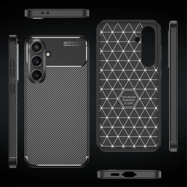 Силиконов калъф Carbon Fiber Texture за Samsung Galaxy S24 FE, Черен 5