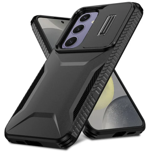 Удароустойчив калъф CamShield Non-slip за Samsung Galaxy S24 FE, Черен 2