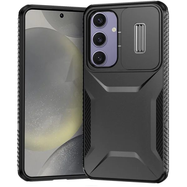 Удароустойчив калъф CamShield Non-slip за Samsung Galaxy S24 FE, Черен 1