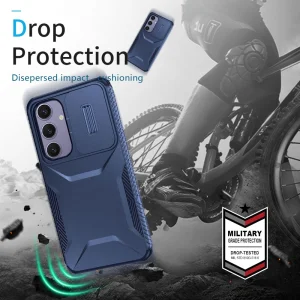 Удароустойчив калъф CamShield Non-slip за Samsung Galaxy S24 FE, Син 4