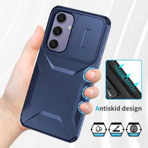 Удароустойчив калъф CamShield Non-slip за Samsung Galaxy S24 FE, Син 3