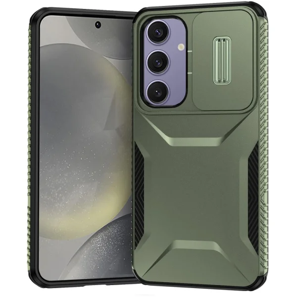 Удароустойчив калъф CamShield Non-slip за Samsung Galaxy S24 FE, Зелен 1