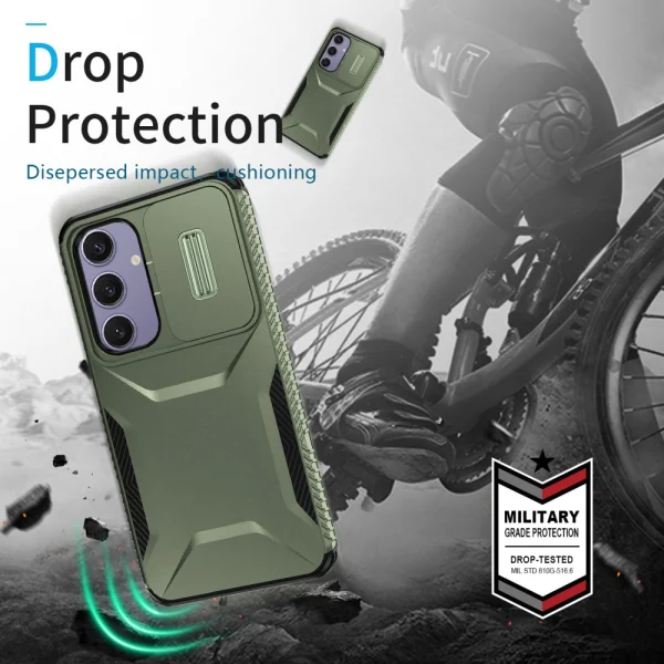 Удароустойчив калъф CamShield Non-slip за Samsung Galaxy S24 FE, Зелен 4