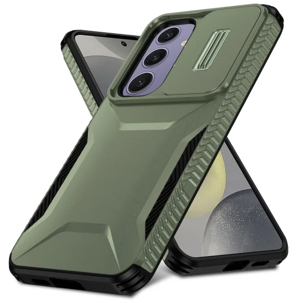 Удароустойчив калъф CamShield Non-slip за Samsung Galaxy S24 FE, Зелен 2