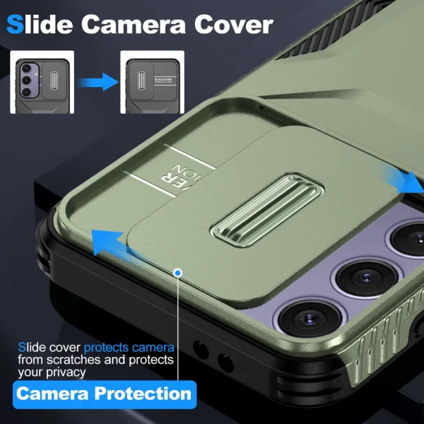 Удароустойчив калъф CamShield Non-slip за Samsung Galaxy S24 FE, Зелен 6