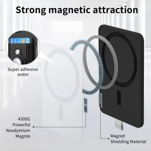 Shockproof case Leather Card Holder for iPhone 16 Pro Max, Black 5