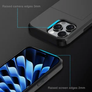 Shockproof case Sliding Card for iPhone 16 Pro Max, Black 4