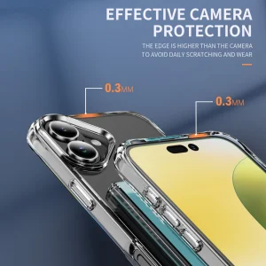 Shockproof Card Holder Case for iPhone 16, Transparent 3